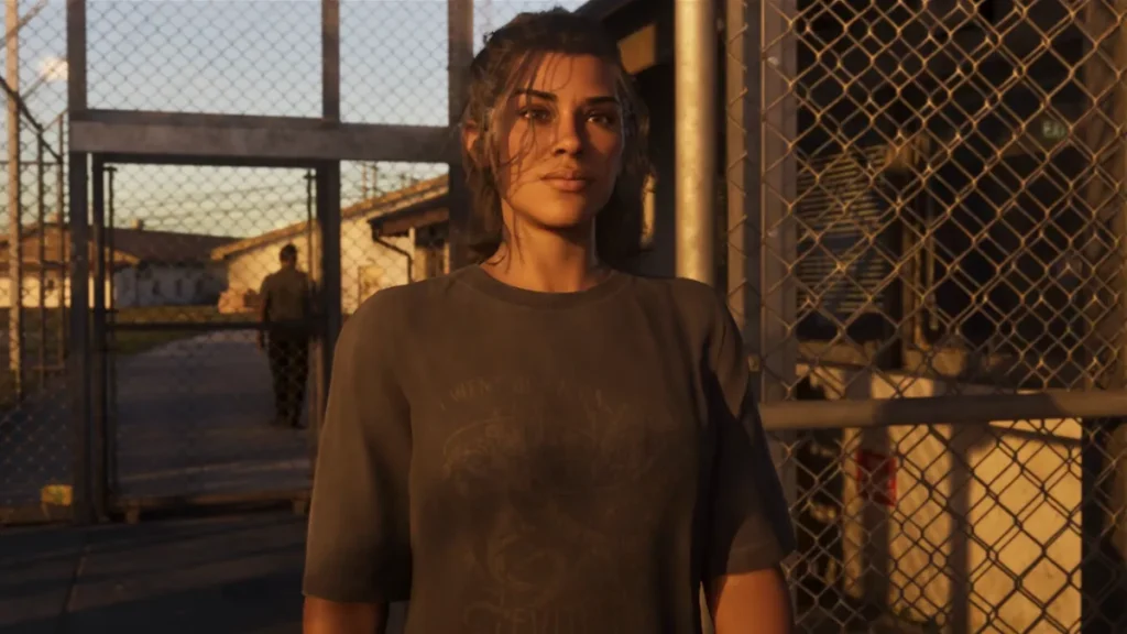 Lucia from GTA 6 exiting prison in official trailer 2 screenshot