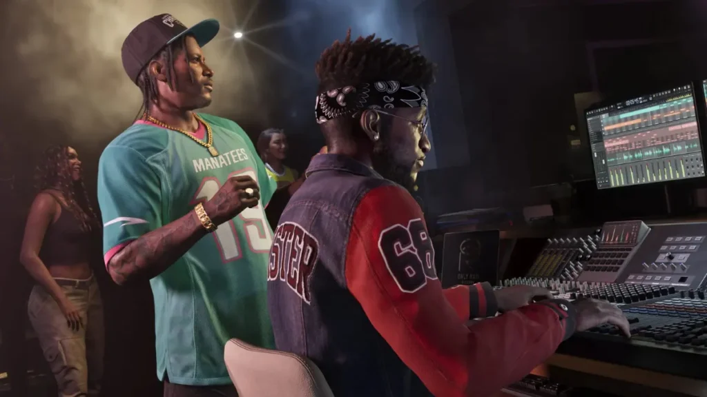 GTA 6 Music Studio Scene: Manatees Jersey & DJ Duo in Action