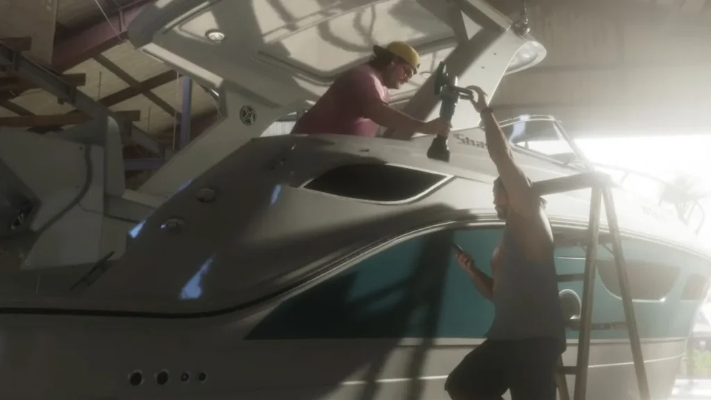 gta 6 launch trailer scene 6 GTA 6 Fans Think Jason’s Watch Could Hint at a Longer Day and Night Cycle